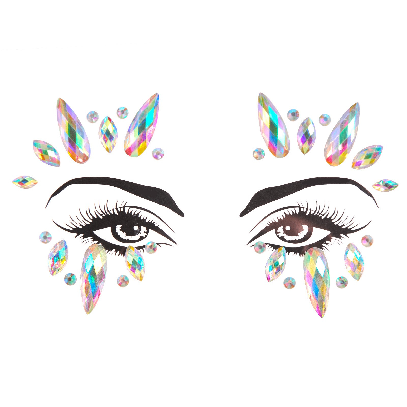 Strass Festival Gesichts- und Körper Aufkleber Temporary Tattoo Haut Sticker - Style 6