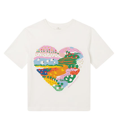 Stella McCartney Kids T-Shirt - Ivory m. Herz