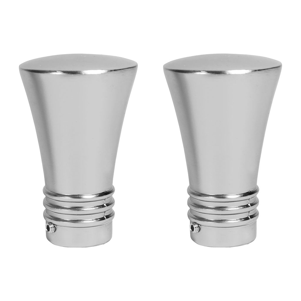Lot de 2 embouts aluminium LOTUS argent mat D 20mm