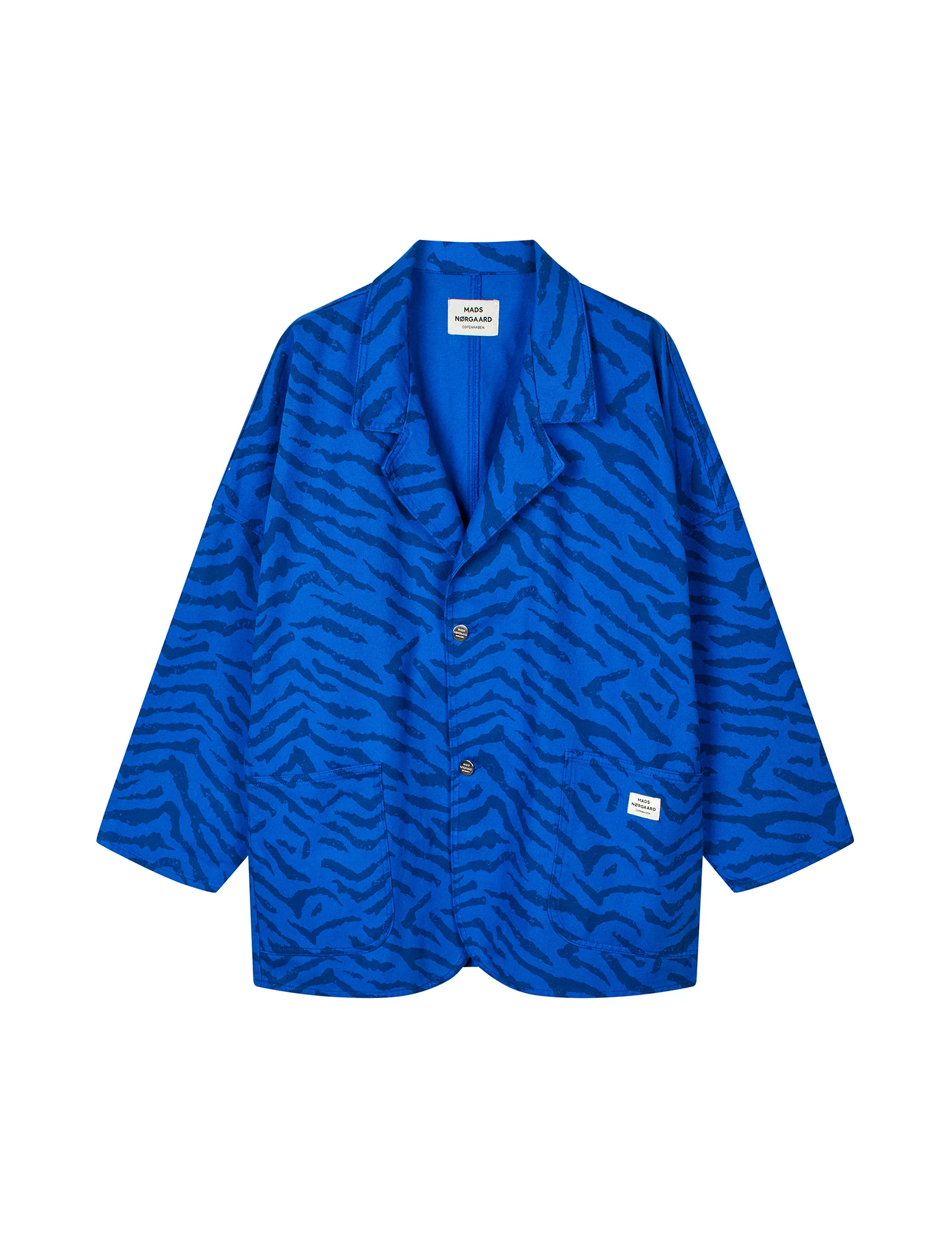 Mads Nørgaard  Sketch Denim Denya jakke - Denim Zebra Aop/Olympian Blue