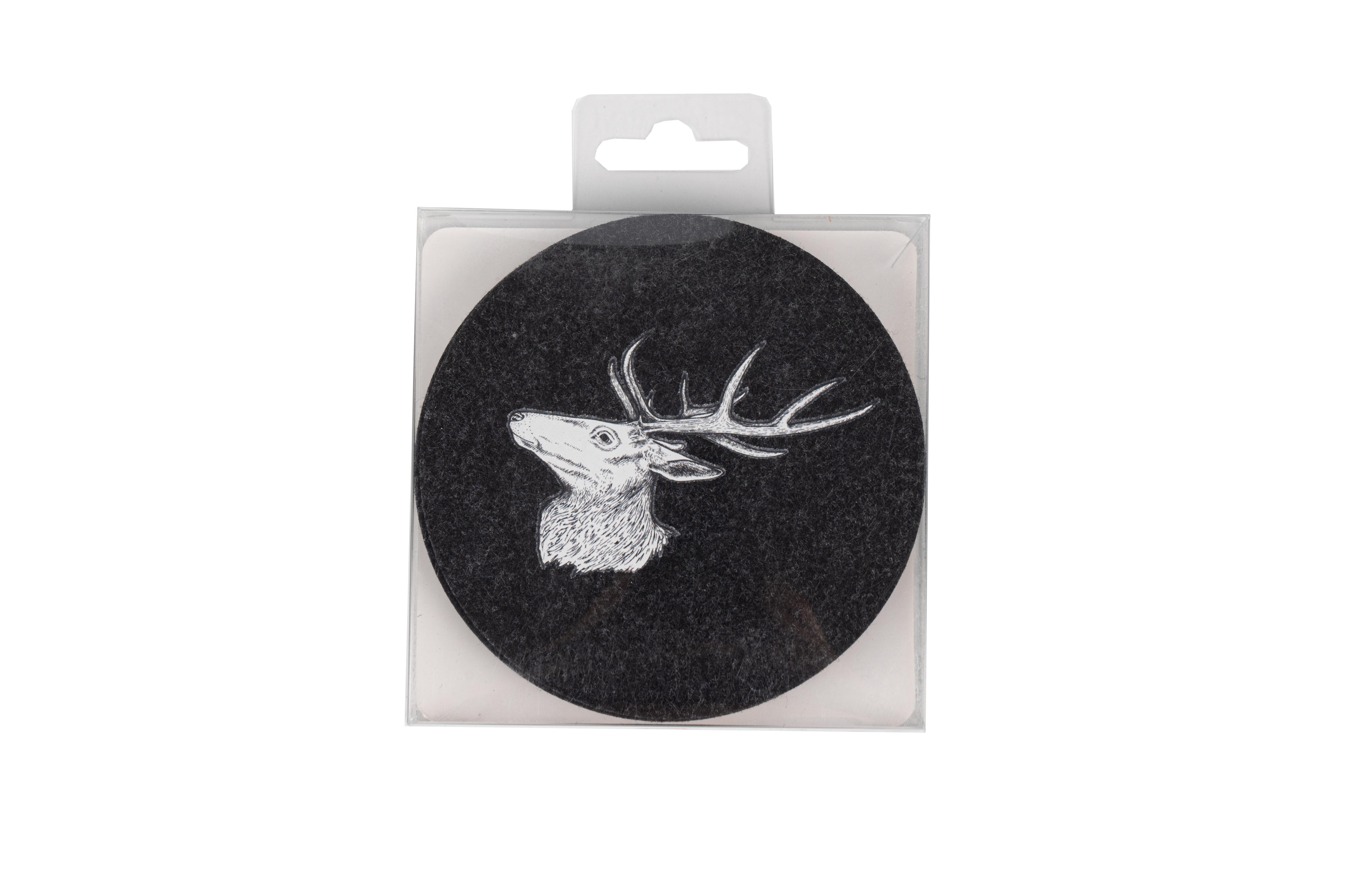DESSOUS VERRE ROND GRIS FONCE RENNE 4 PIECES