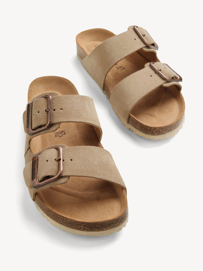 Leren Slipper - beige