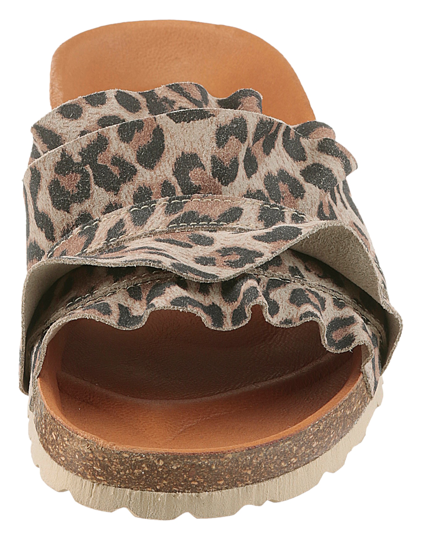 VERBENAS Pantolette »Rocio Roda«  Sommerschuh, Flat mit geschwungenen Laschenstoff