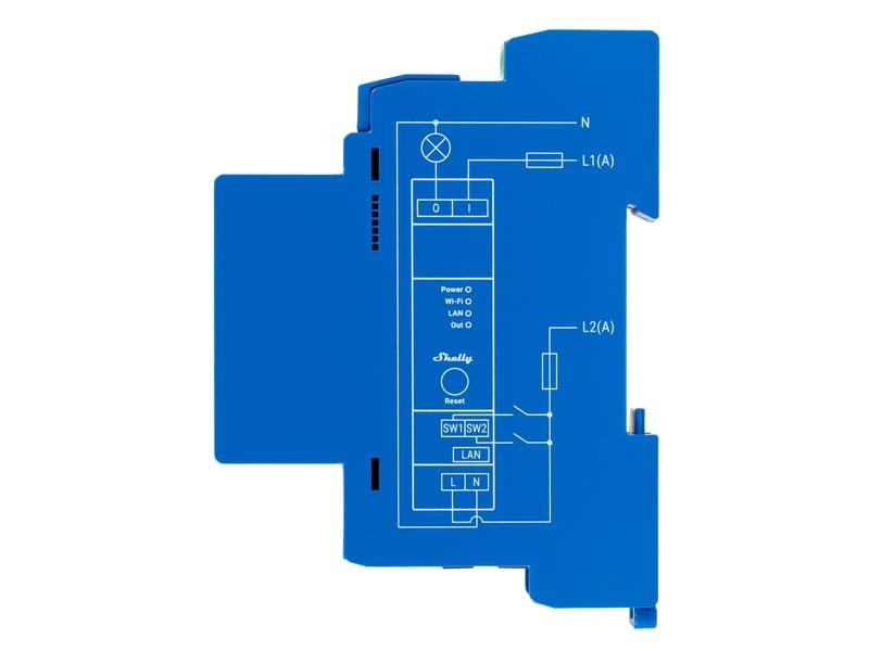 Shelly WLAN-Schaltaktor Shelly Pro 1 DIN-Rail-WiFi-Switch, IP Relais mit Shelly Pro AddOn Schnittstelle