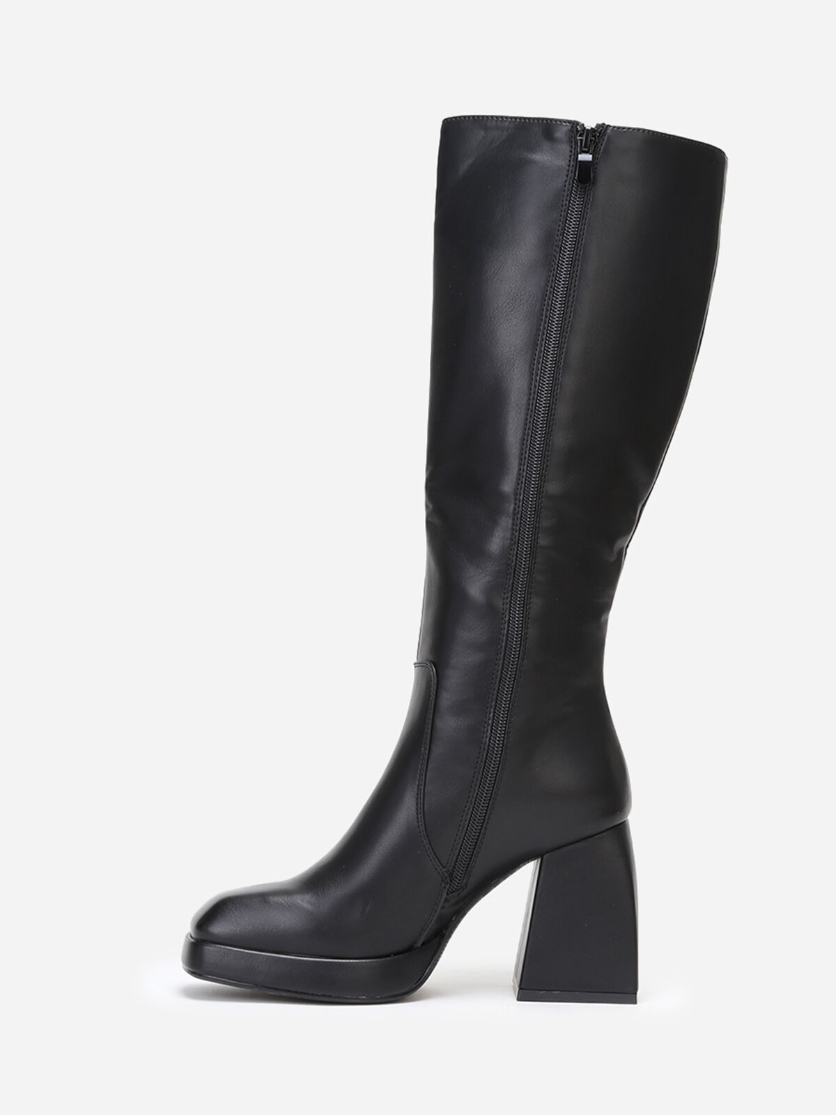 Bottes à talon trapèze- Noir