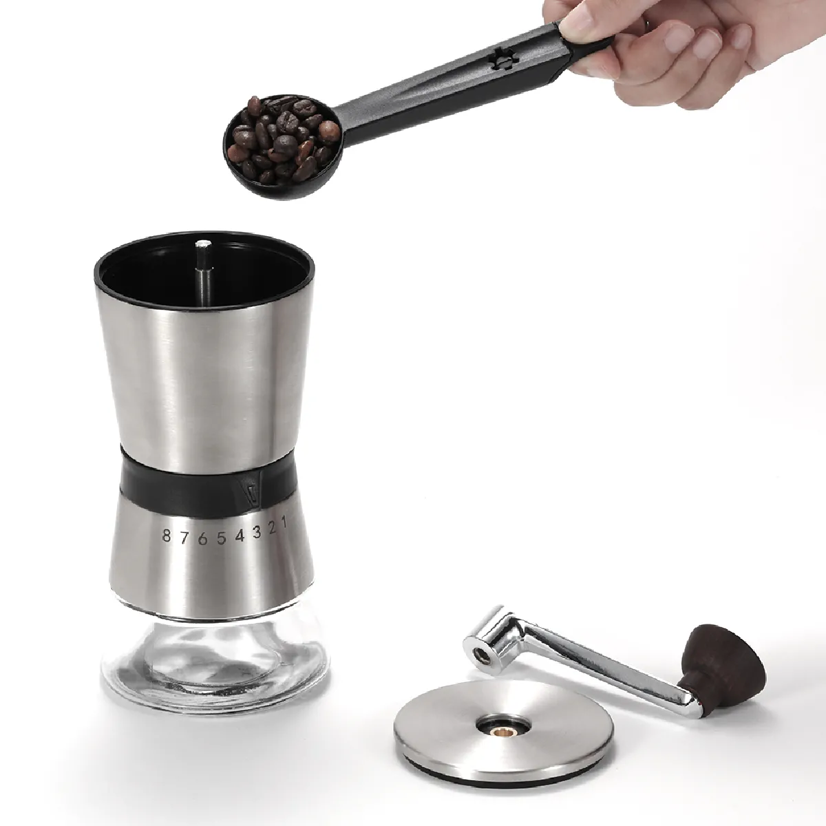 Universal Moulin à café de 75 g Moulin à café manuel en acier inoxydable Moulin à café en céramique