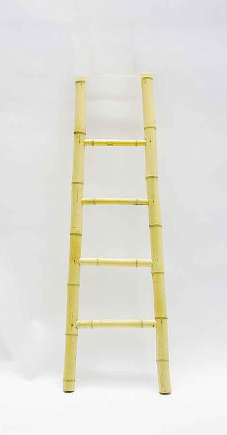 Bambusleiter mit 4 Sprossen, natur, H 150 cm, B 50 cm von fischer's lagerhaus