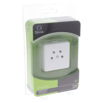 Q-Link telefoon contactdoos opbouw modulair 4 polig wit