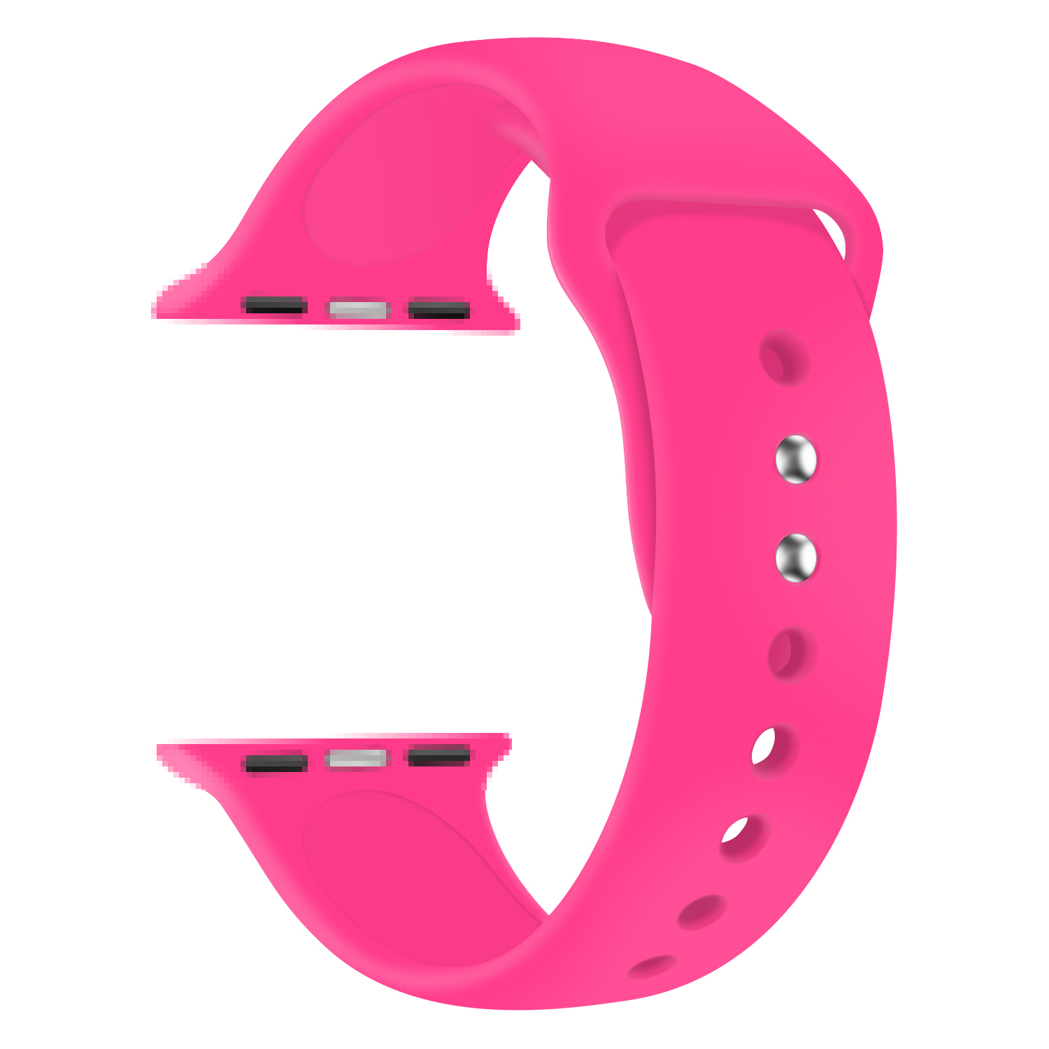 Apple Watch (49/46/45/44 mm) Silikon Sport Armband mit Doppelverschluss (Gelenkumfang: 175-205mm) - Pink