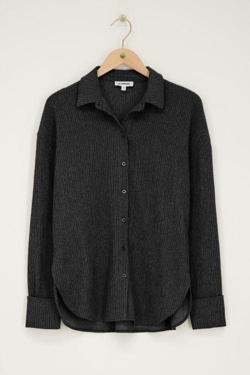 Grijze oversized blouse met knopen