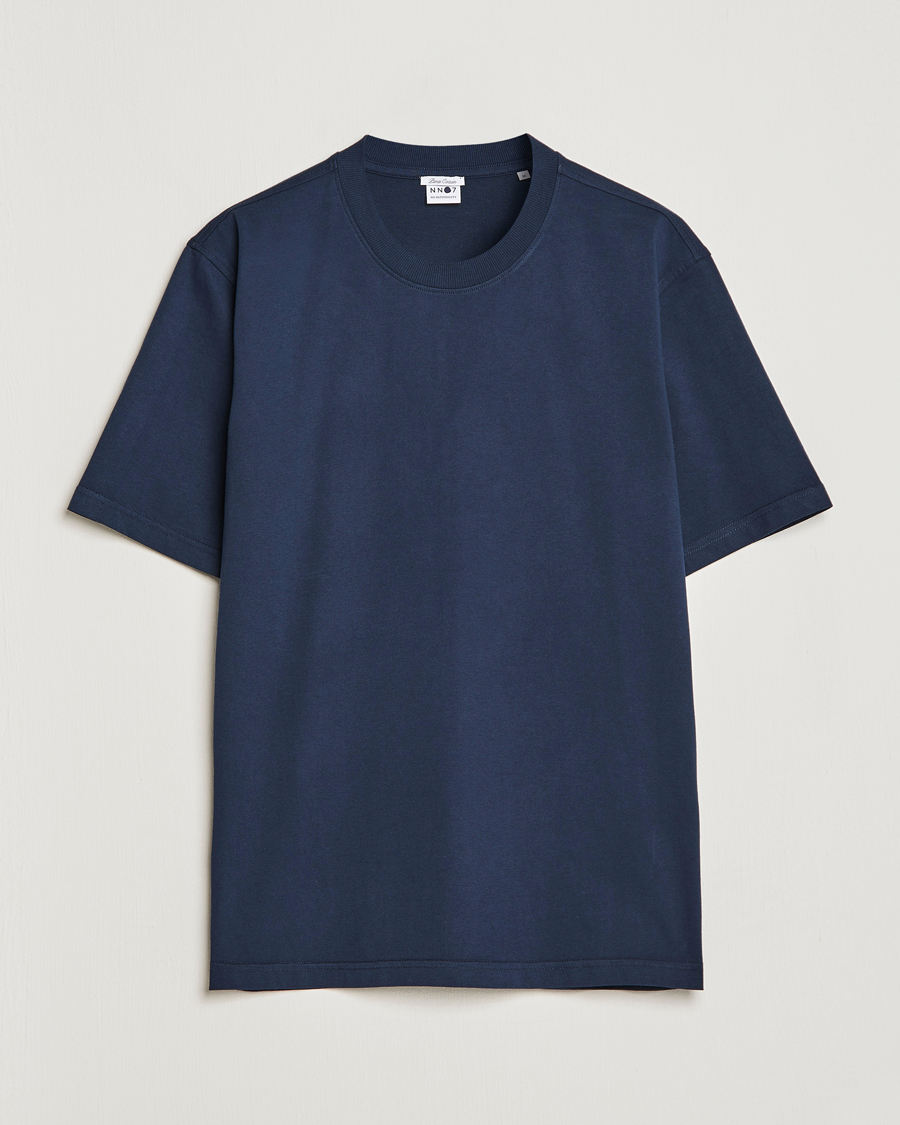 NN07 Adam Pima Crew Neck T-Shirt Navy Blue