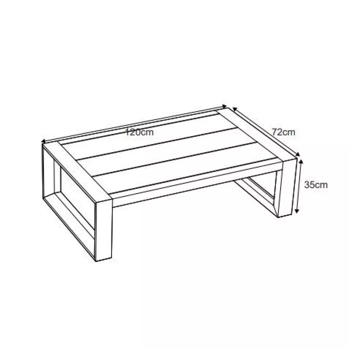 Table basse de jardin rectangulaire en alumininum (120 x 72 cm) Elba Blanc