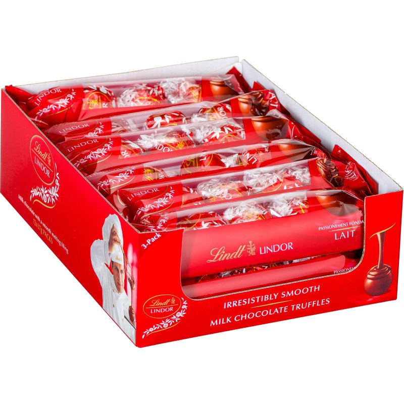 LINDOR Étui de 3 boules de chocolat au lait Lindt - 37 g