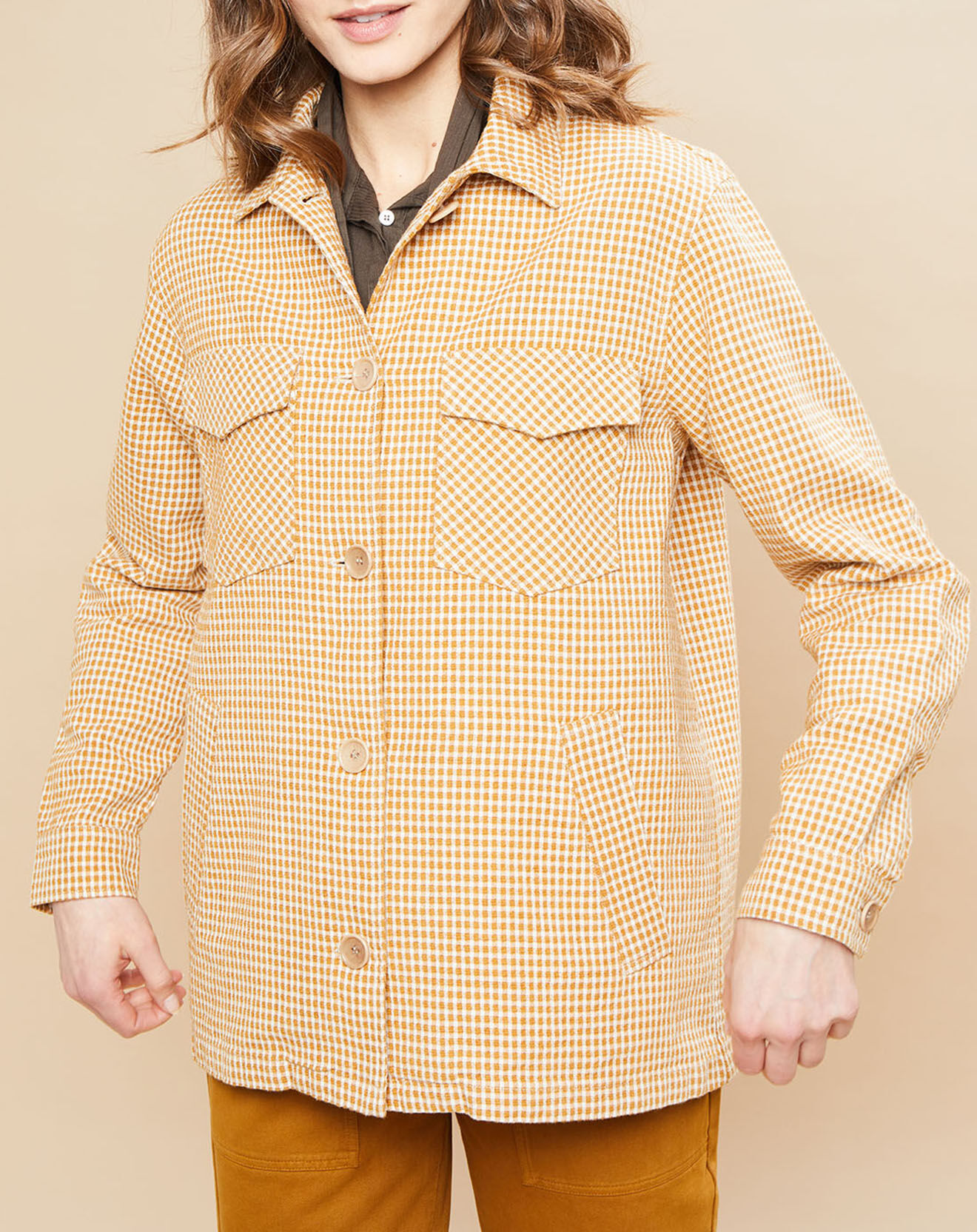 Hartford Veste surchemise en Coton & Lin Virgile à  carreaux multicolore