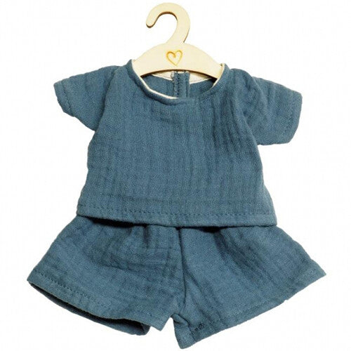 Hollie poppenkleding broek en shirt - indigo - 34 cm