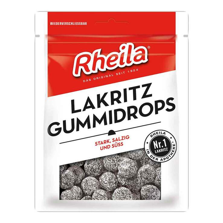 Rheila Lakritz Gummidrops mit Zucker, 90 g