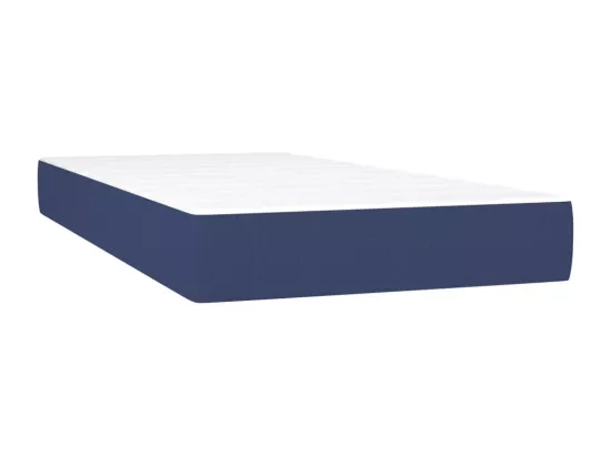 Sommier tapissier avec matelas et LED Bleu 90x190 cm Tissu