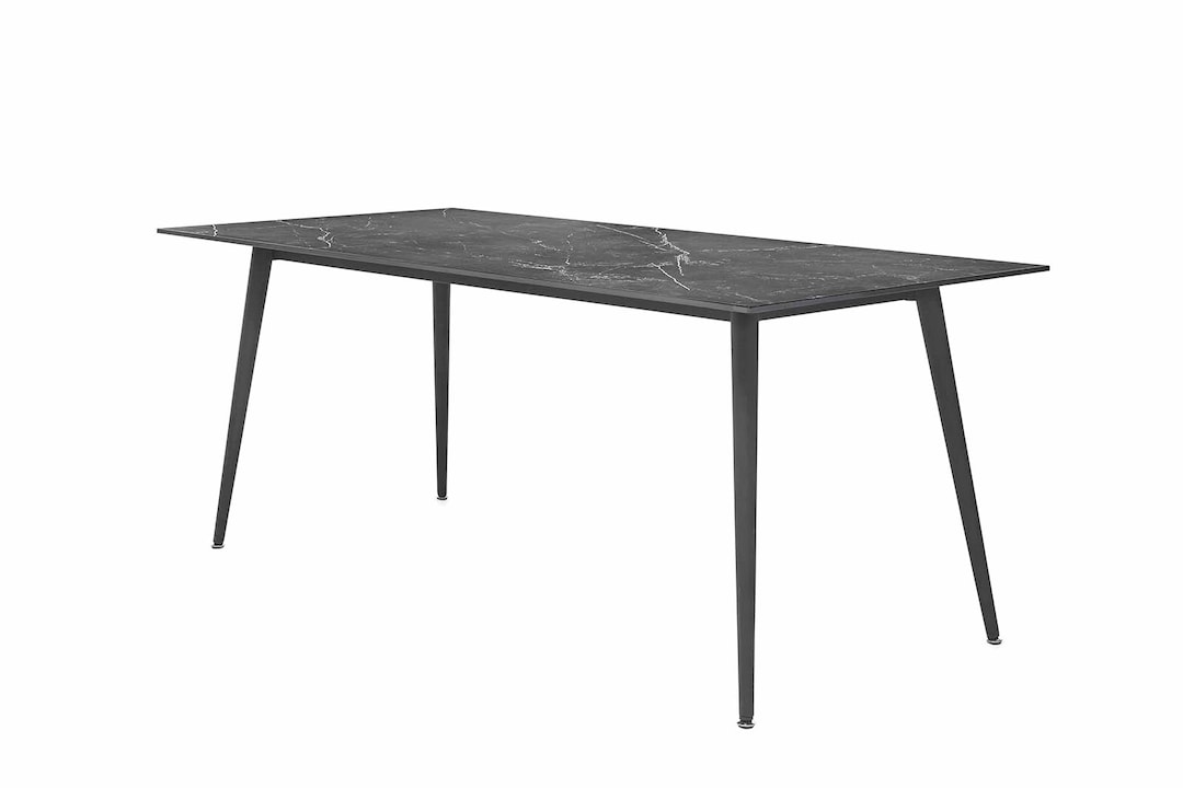 Tisch Cameron Keramik auf Glasplatte Gestell schwarz 180x76x90 cm