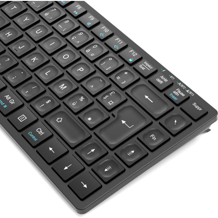 Port Designs 911001FR clavier maison/bureau RF sans fil + Bluetooth AZERTY Français Noir