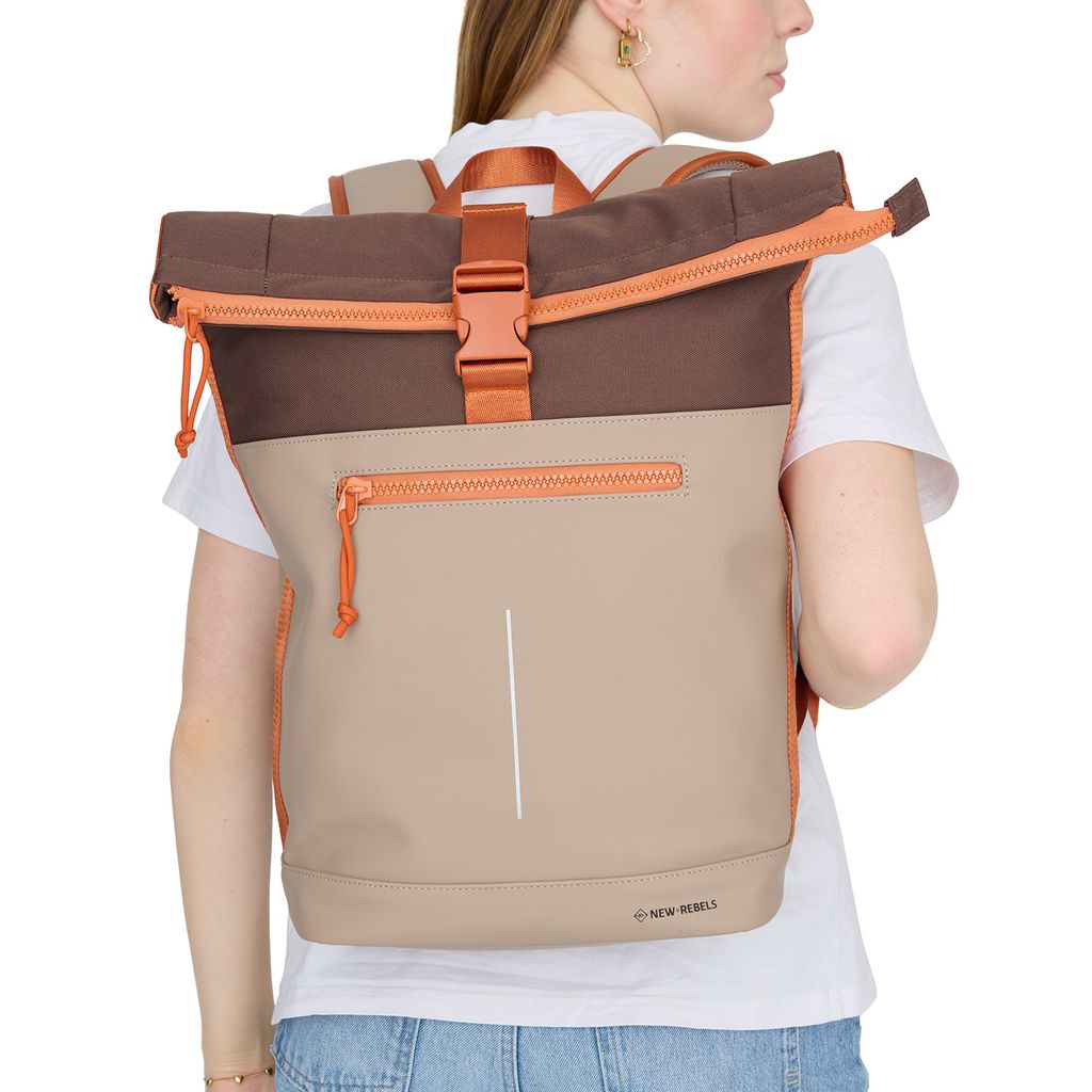 New Rebels Ferron New York Rolltop Backpack 16L Coffee