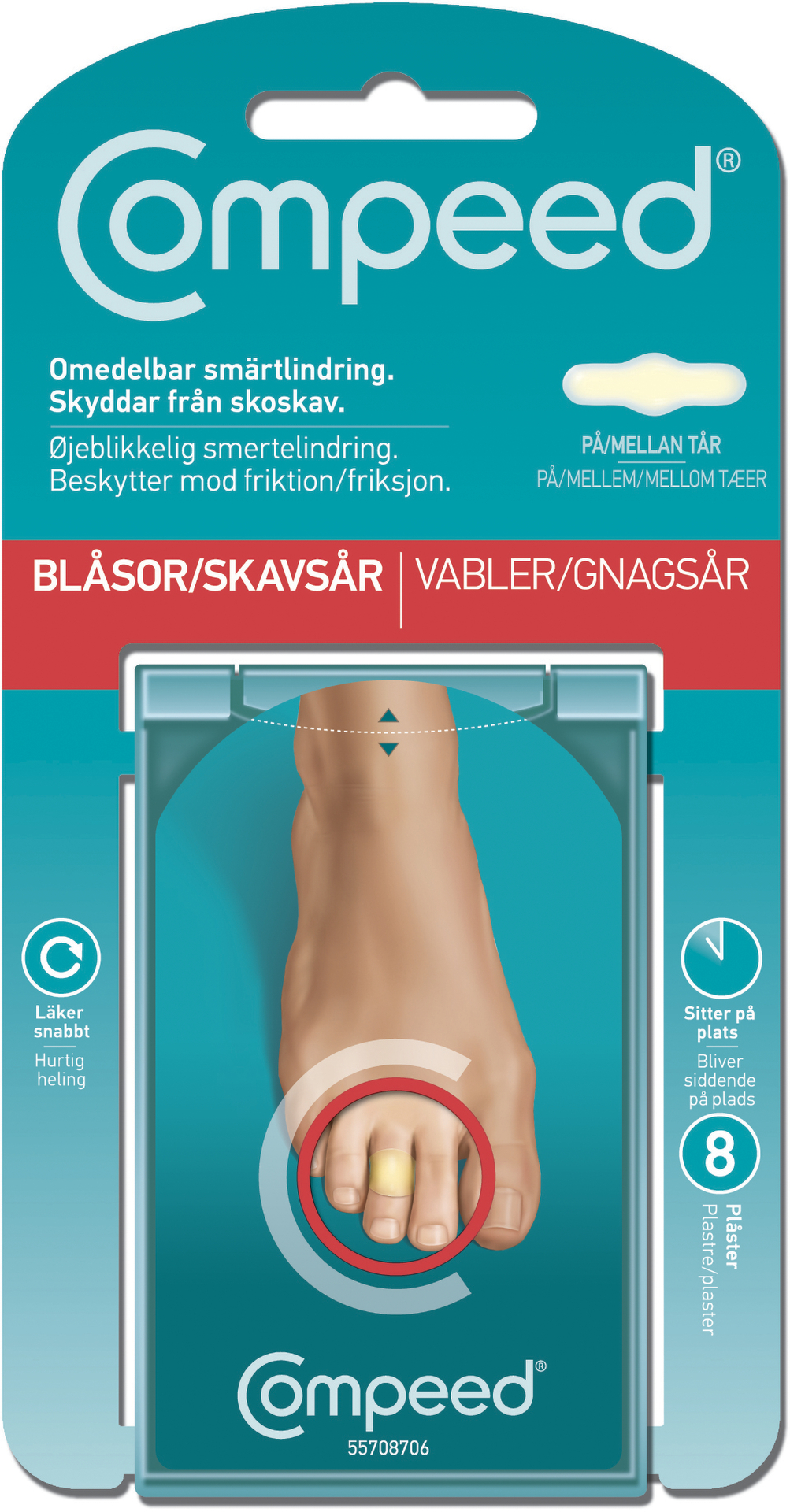 Compeed Gnagsårplaster Tær 8 stk