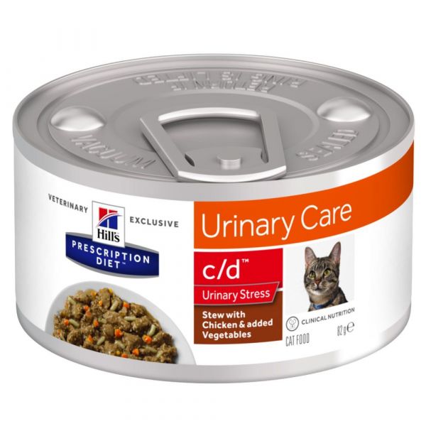 Ração Húmida Hill's Prescription Diet C/d Urinary Stress Estufado com Frango 82g