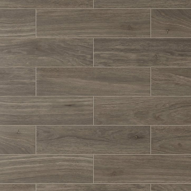 Carrelage sol et mur Wychwood effet bois 60 x 15 cm gris GoodHome