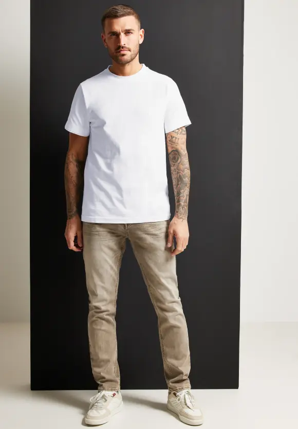 T-Shirt in Unifarbe - White