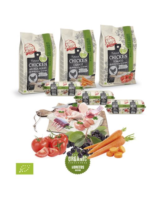 Natural Fresh Meat Organic All Breeds Worst - Hondenvoer - Rund Kip 600 g S-M-L