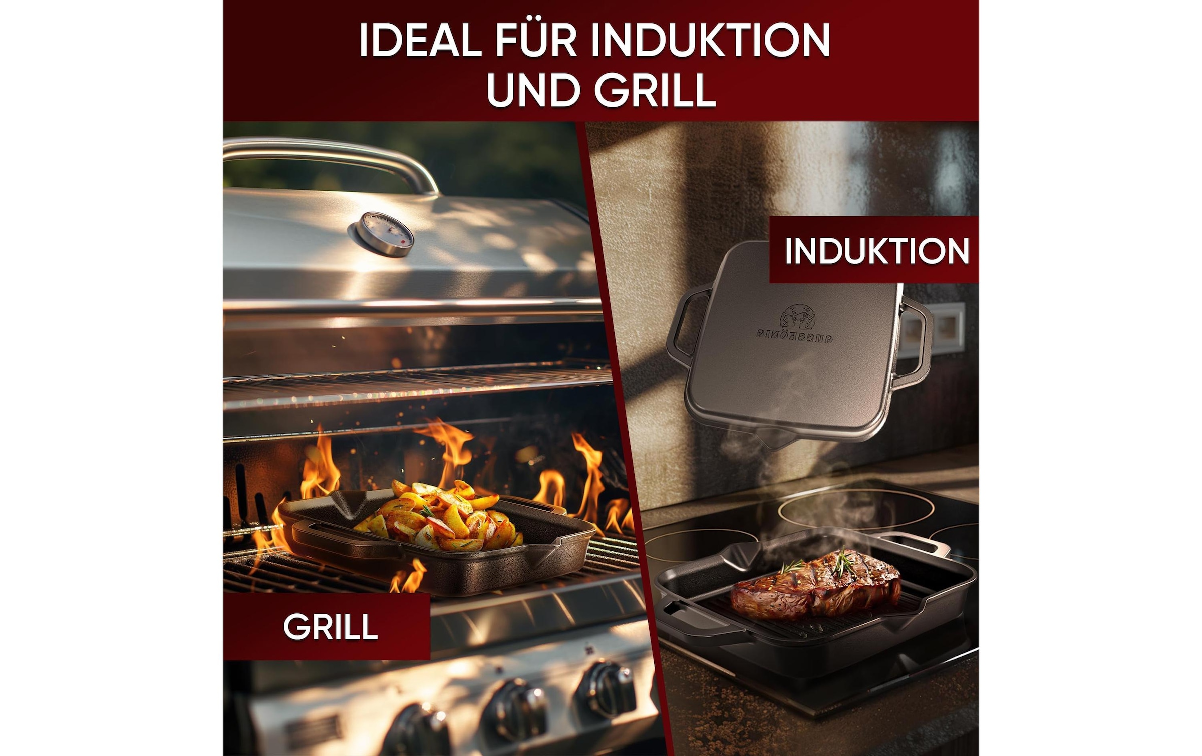 Grillpfanne »Gusskoenig 26 cm mit Ringreiniger« Gusseisen