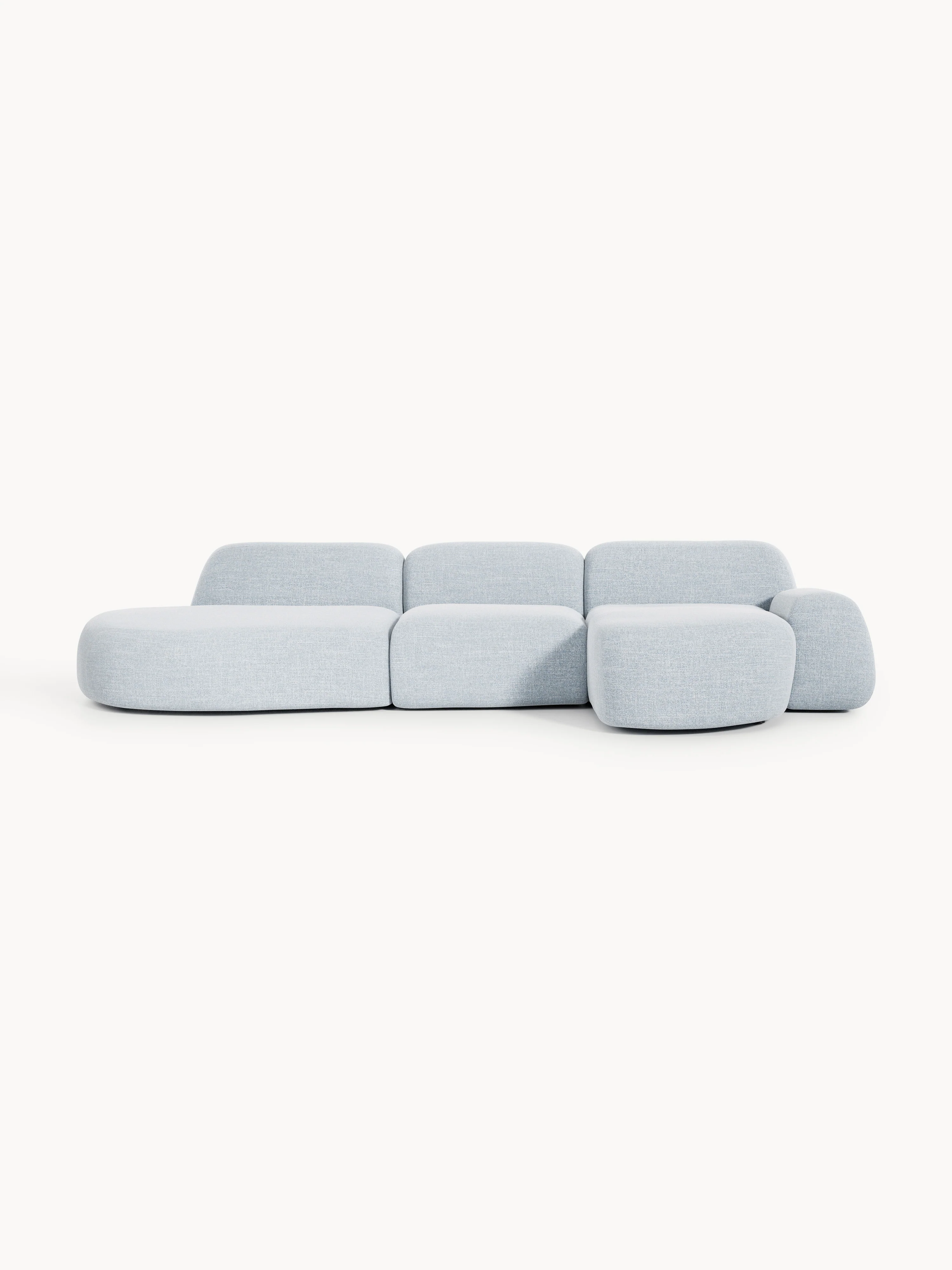 Modulaire bouclé hoekbank Wolke (4-zits) met chaise longue
