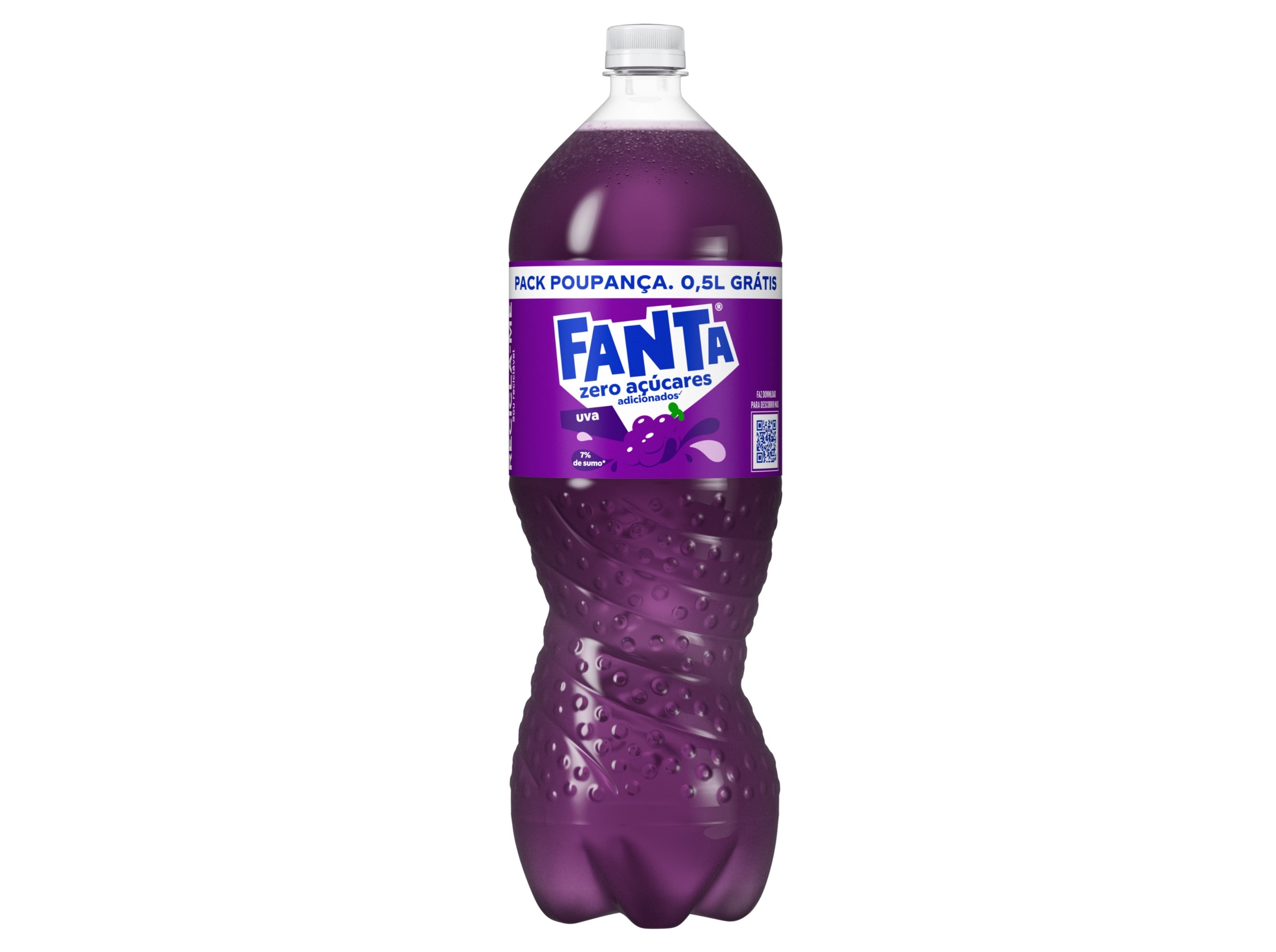 REFRIGERANTE C/ GÁS FANTA ZERO UVA 1.5L 0.5L GRÁTIS