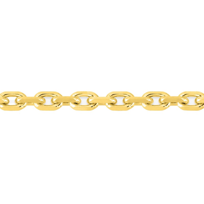 Chaîne mixte 40 cm - Maille Forçat diamanté - Or 18 Carats - Largeur 2.70 mm