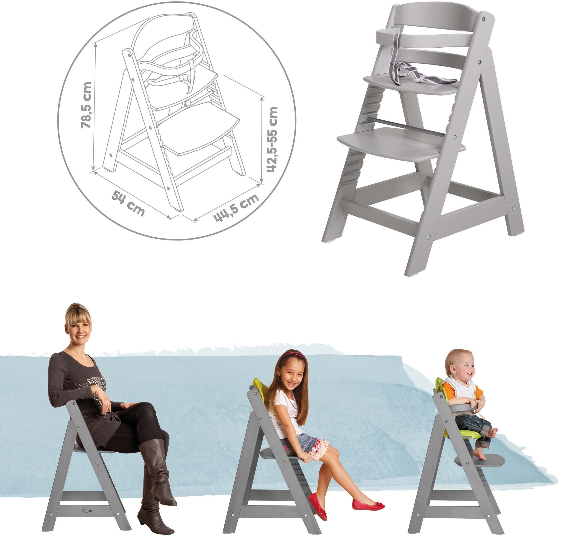 roba® Hochstuhl »Treppenhochstuhl Sit up III, taupe« () aus Holz