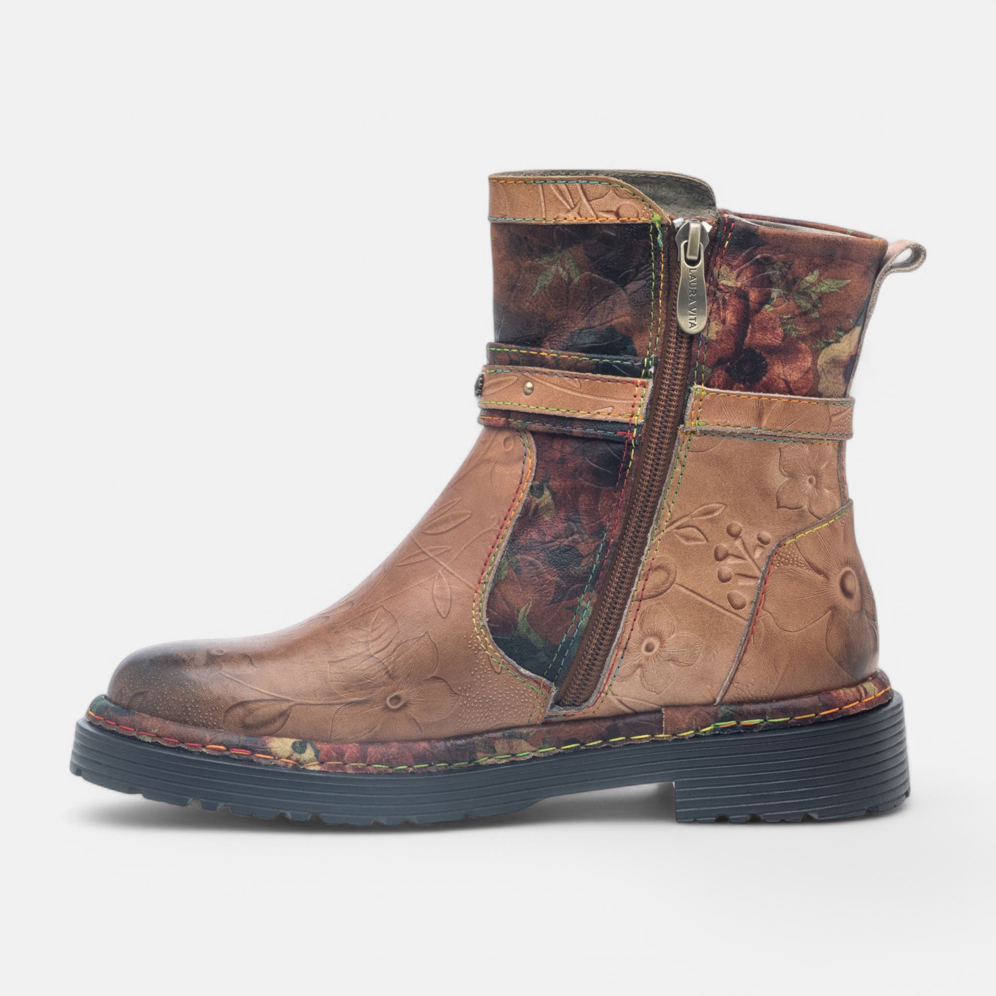 Boots Femme en cuir camel