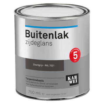 Karwei buitenlak zijdeglans zwartgrijs 750 ml