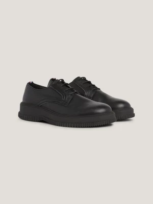 Sapatos Derby de couro repelente à água com cadarço