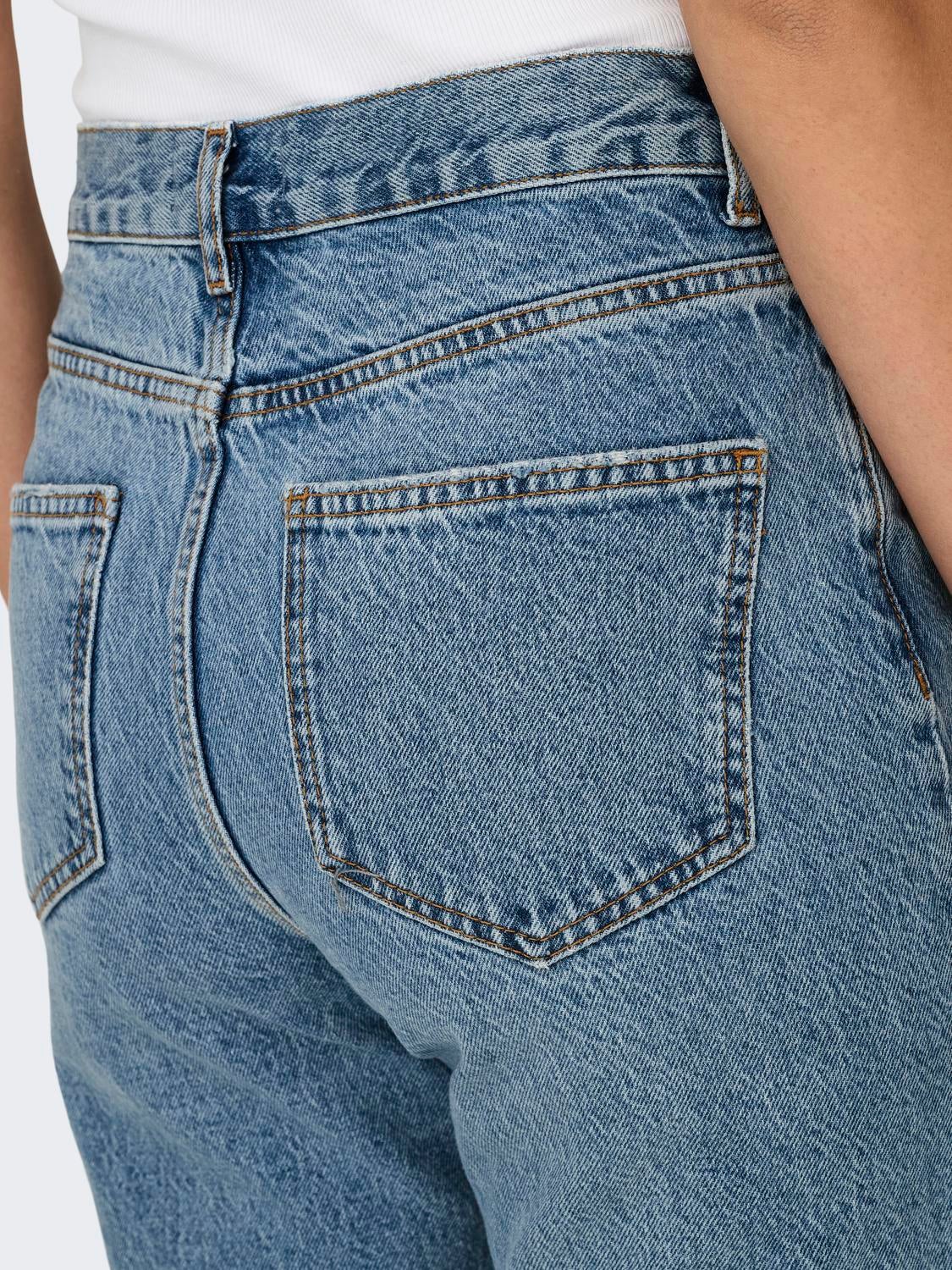 ONLRILEY Hohe Taille Gerade geschnitten Jeans Medium Blue Denim