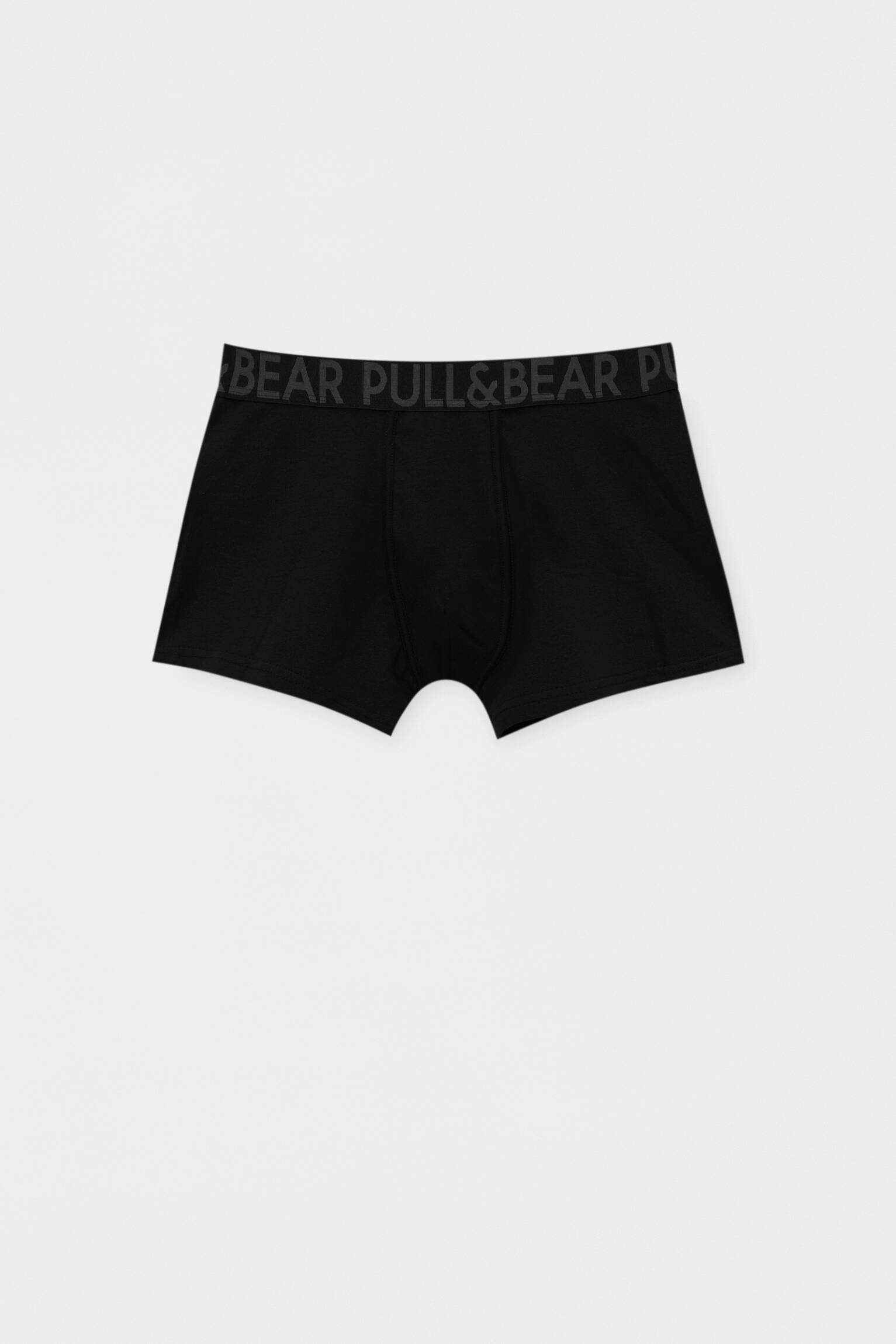 Pacote com 3 cuecas boxer cinza com logotipo preto