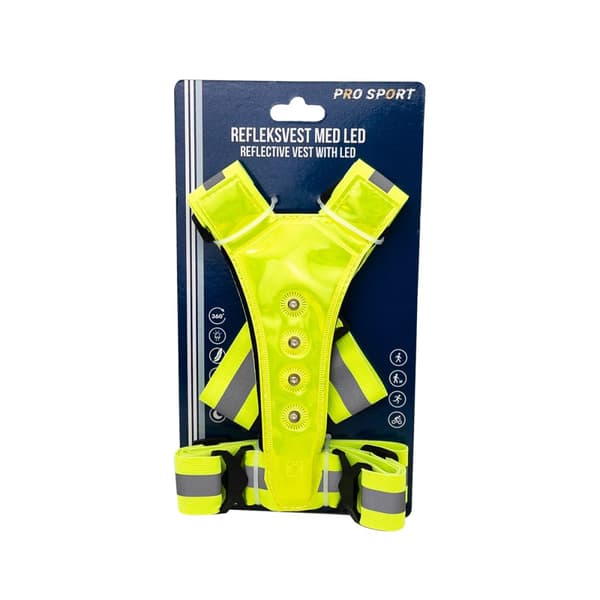 LED-refleksvest for løping, sykling og trening