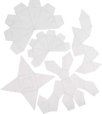 Støbeforme - Geometiske Former - H 6-13 CM - Transparent - 5 Stk