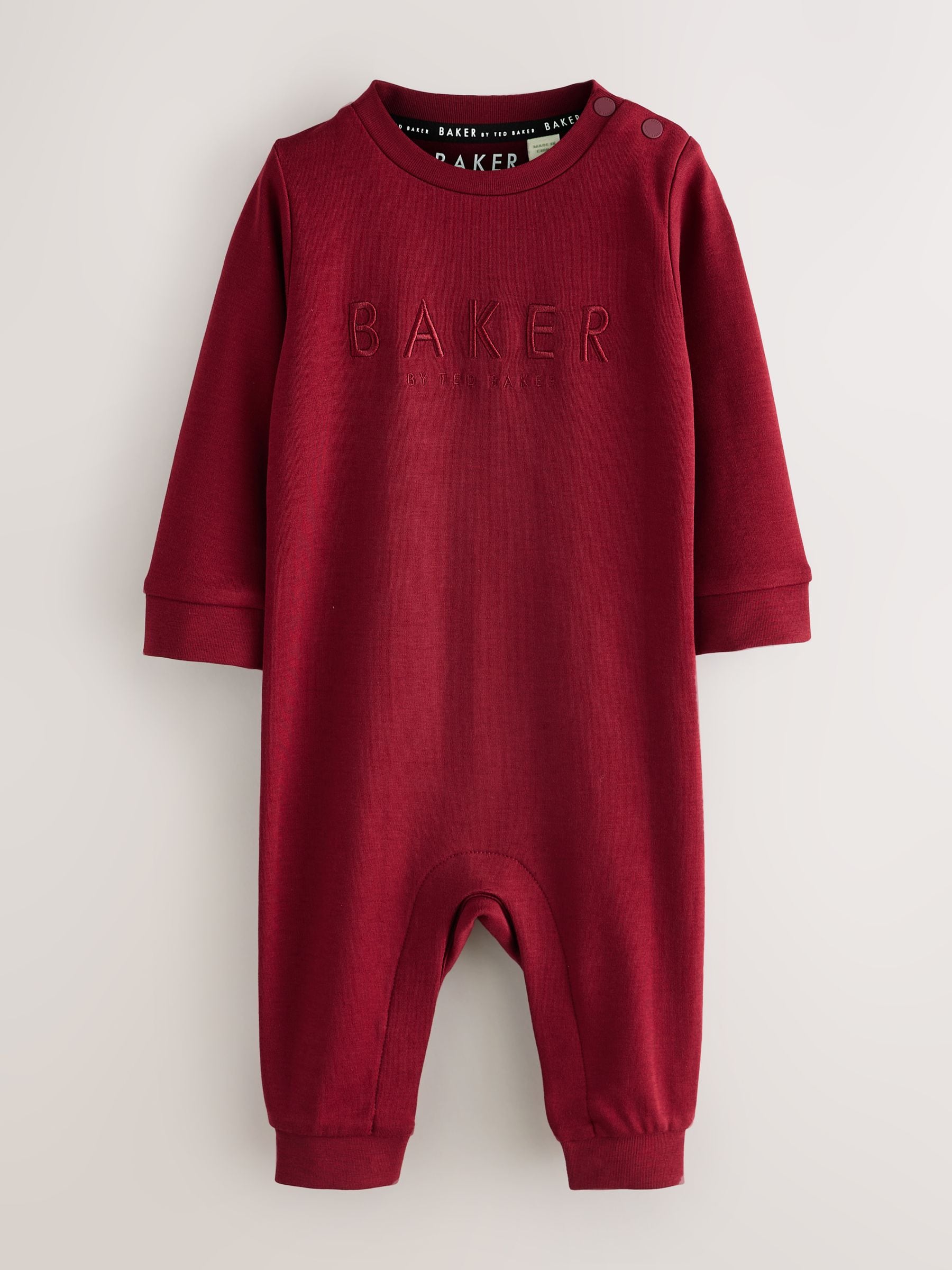 Baker by Ted Baker Burgundy Red/Grey Romper and Reversible Hat