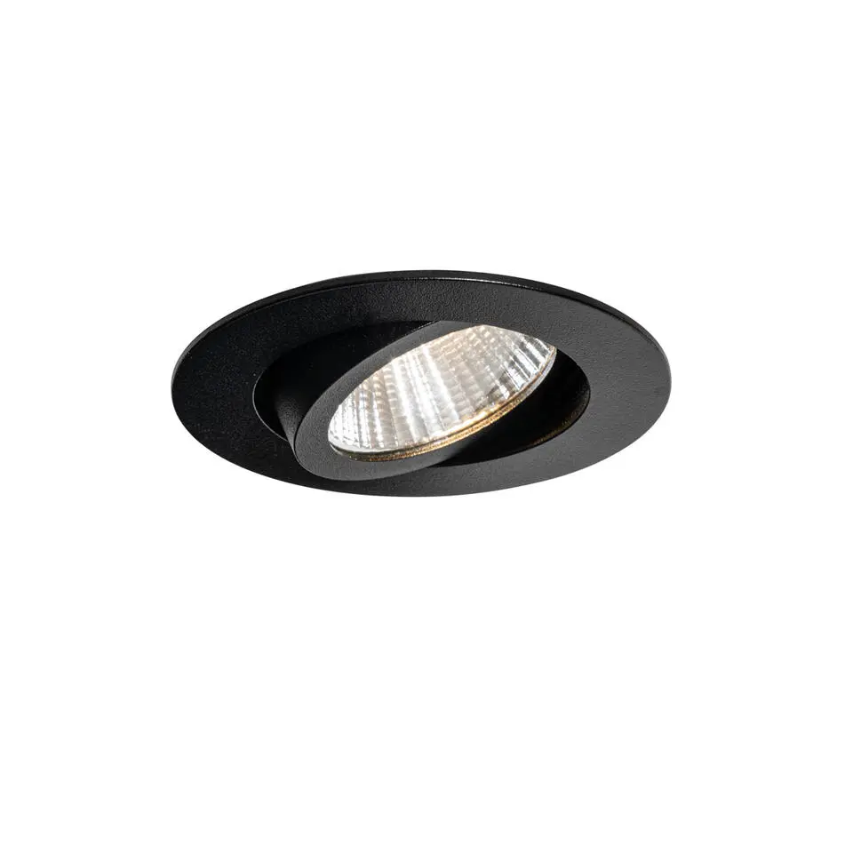 Qazqa professional inbouwspots gaius zwart geïntegreerde led