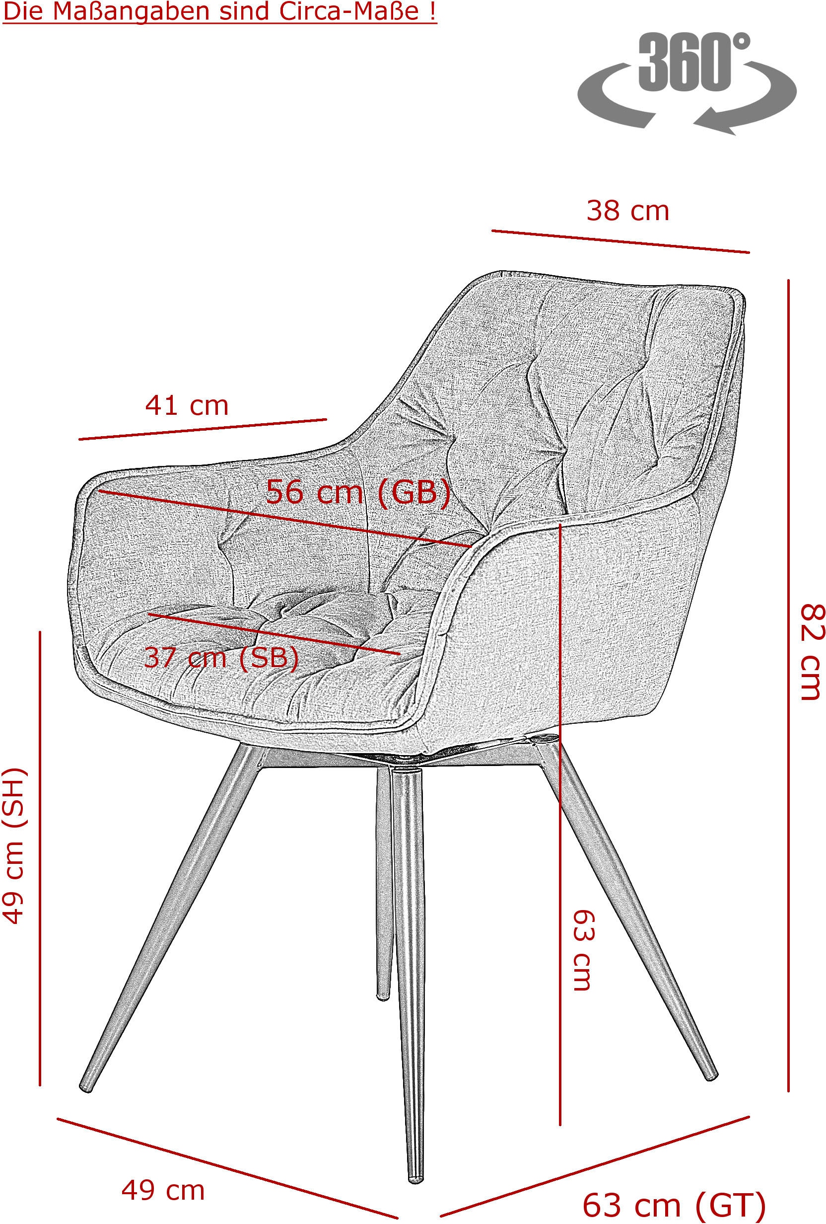 HELA Essgruppe »HAVEL« 7 Stk. tlg. Tisch 140-180x90 cm, Synchronauszug, Stuhl 360° drehbar, Armlehnen
