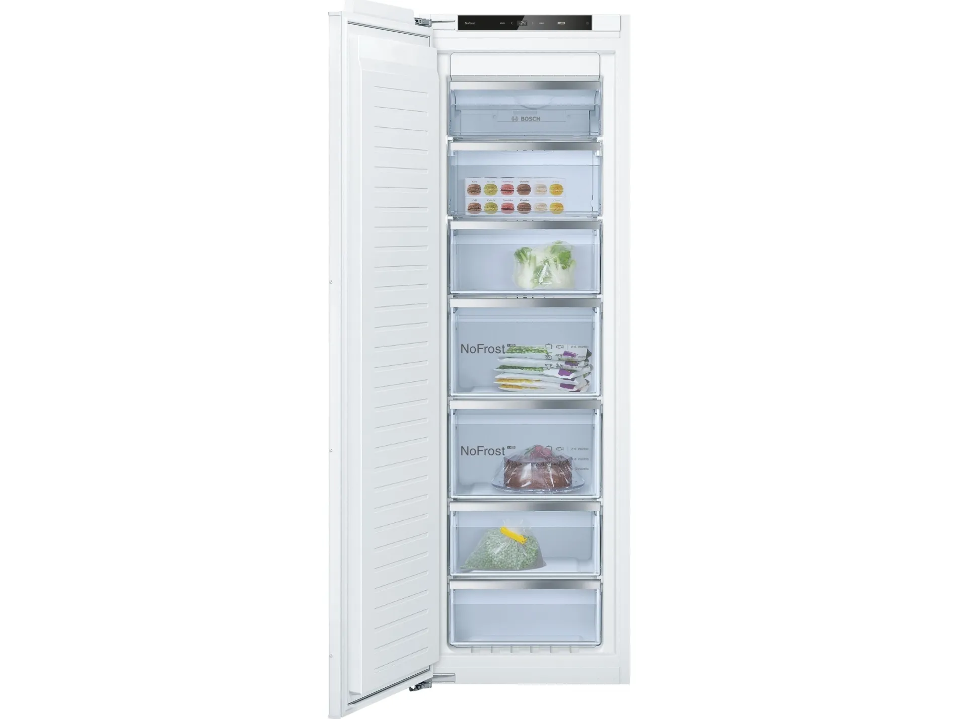 Bosch Serie | 4 GIN81VEE0 - Fryser - stående - til indbygning - niche - bredde: 56 cm - dybde: 55 cm - højde: 177.5 cm - 212 liter - Klasse E