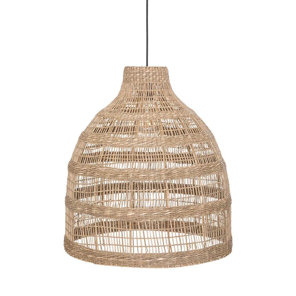 Suspension en métal et rotin naturel D 45cm
