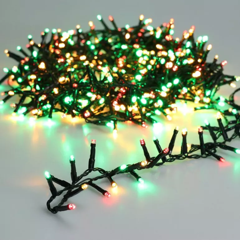 Guirlande lumineuse 4,20 m 576 LED câble noir Luxe Multicolore