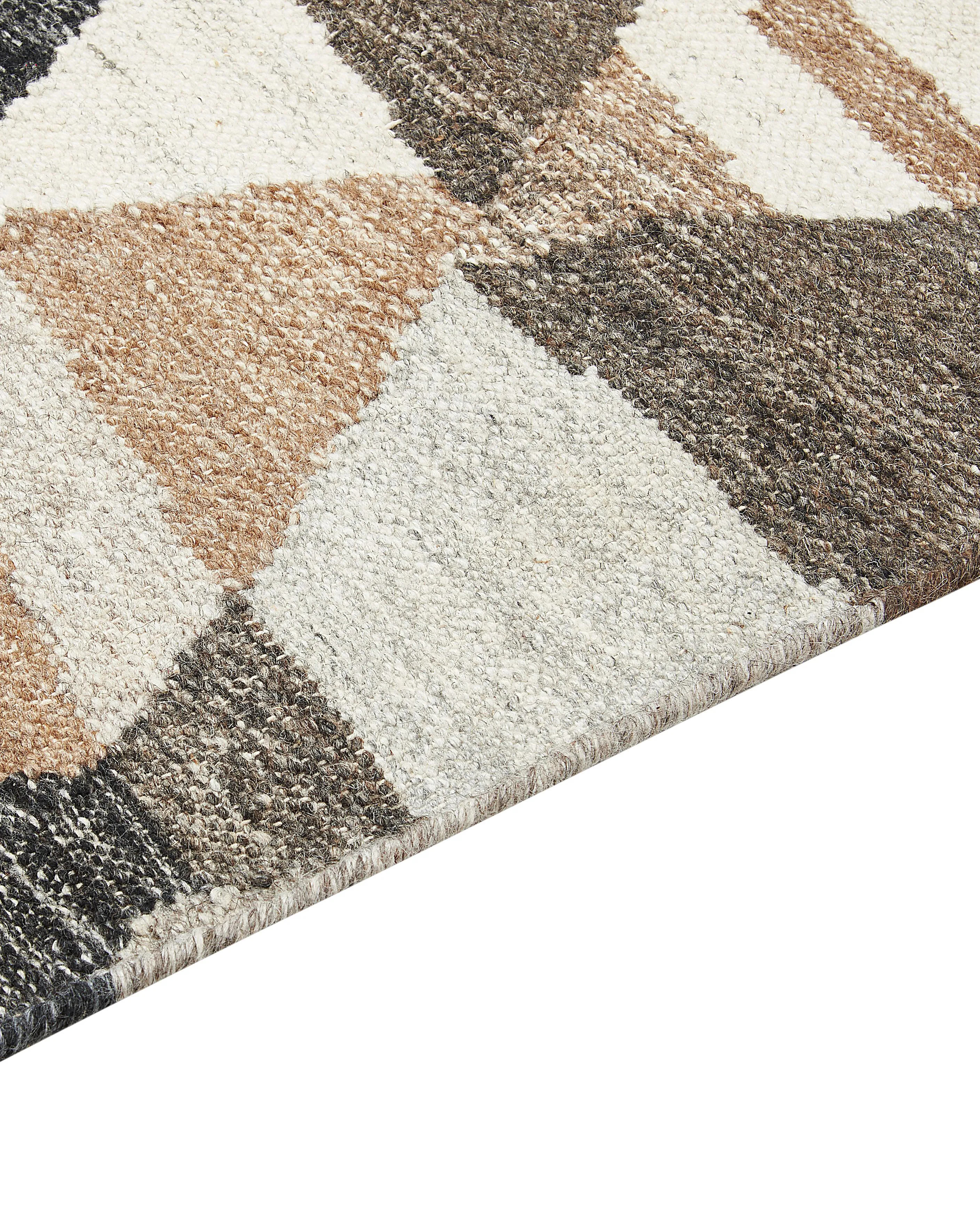 Vloerkleed ARGAVAND Beige 160 x 230 cm Wol Kelim