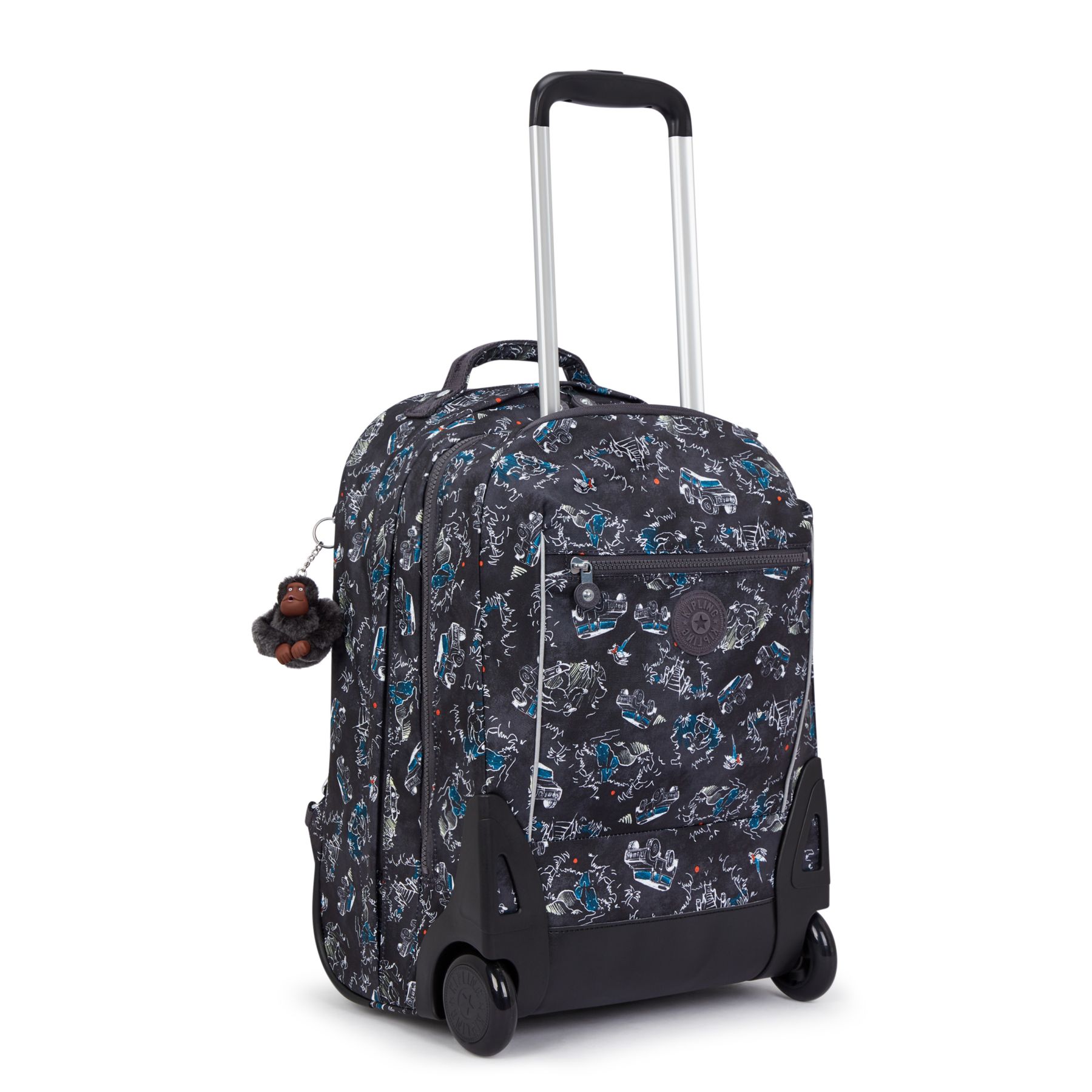 SARI Grand sac à dos à roulettes pour enfants avec compartiment pour ordinateur - Jungle Fun Race