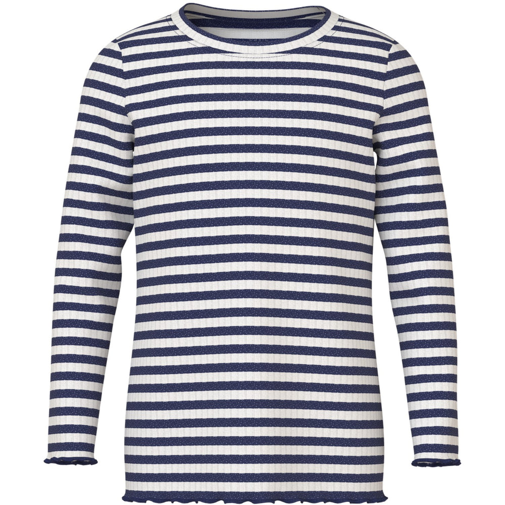 Køb Name It Cloud Dancer Beacon Blue Stripe Nmfvemma Glitter Ls Slim Top